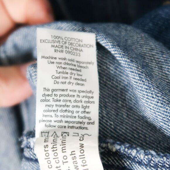 PacSun Embroidered Denim Vest Jacket Size Small Los Angeles Lost Girls Snake Bee - Picture 8 of 8